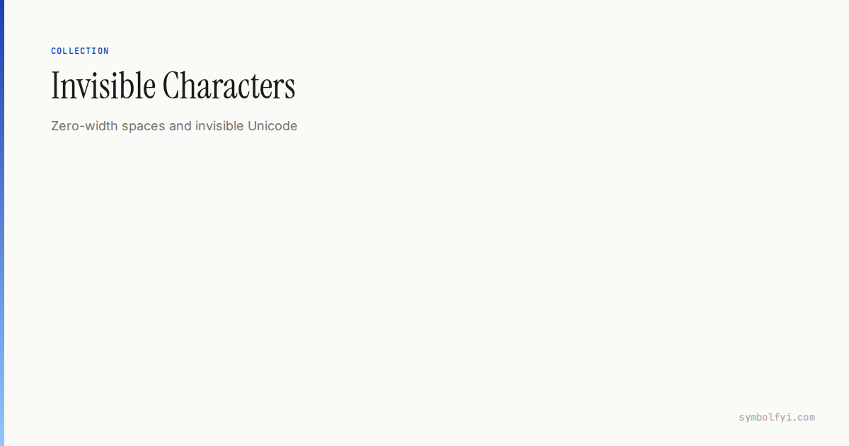 Gs1 Invisible Character Example Invisible Characters — Symbol Collection — SymbolFYI