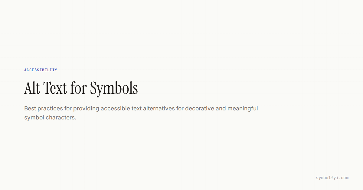 Signs With Alt Alt Text for Symbols: Definition & Examples — SymbolFYI