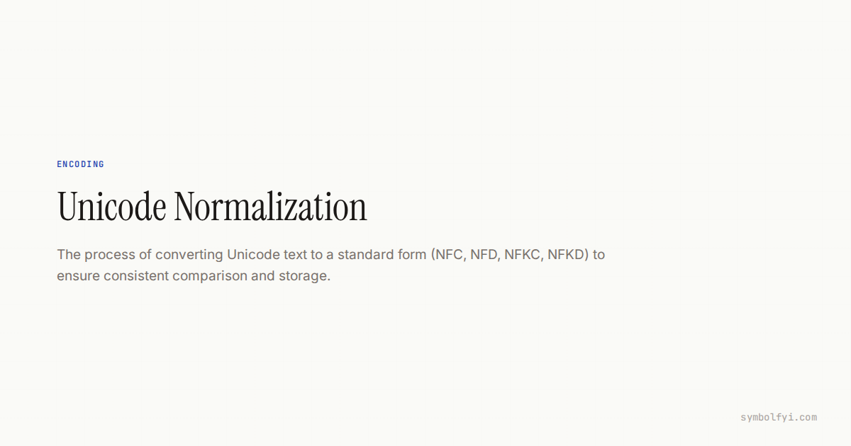 Unicode Normalization: Definition & Examples — SymbolFYI