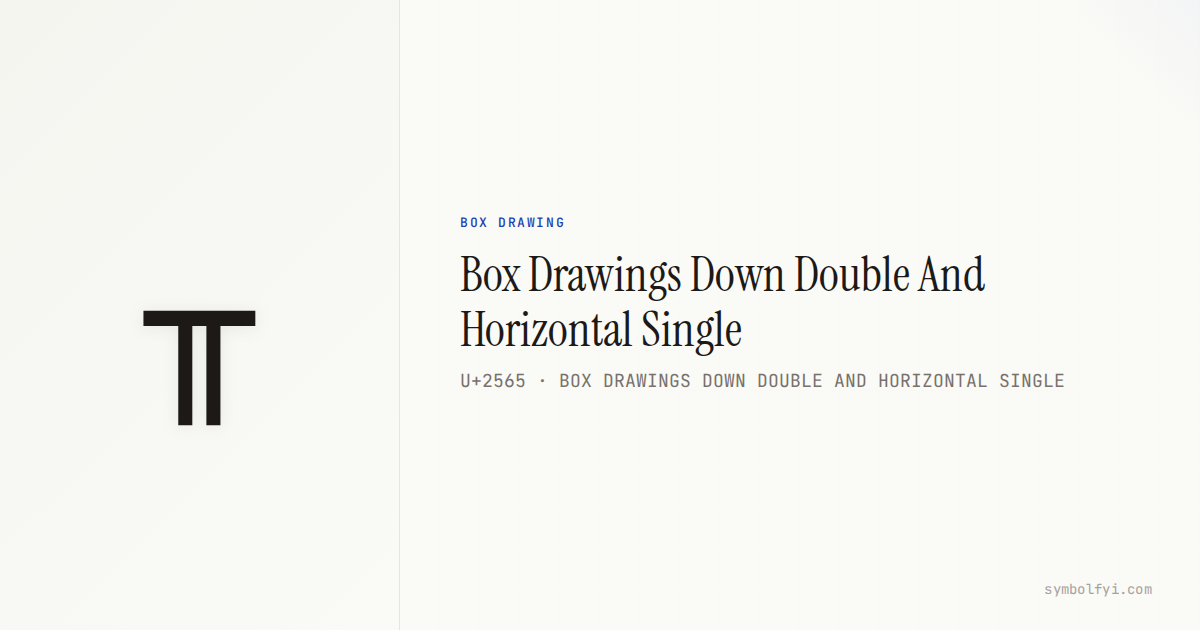 Horizontal Example Symbol Box Drawings Down Double And Horizontal Single — Unicode Symbol Info ...