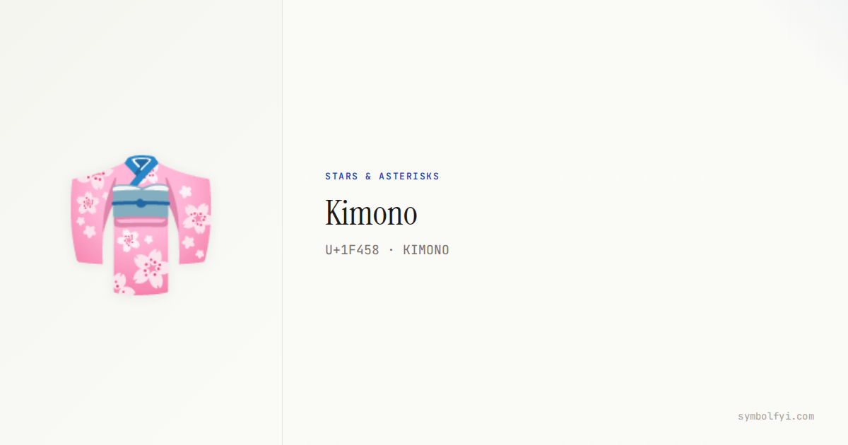 ๐ Kimono โ Unicode Symbol Info | SymbolFYI