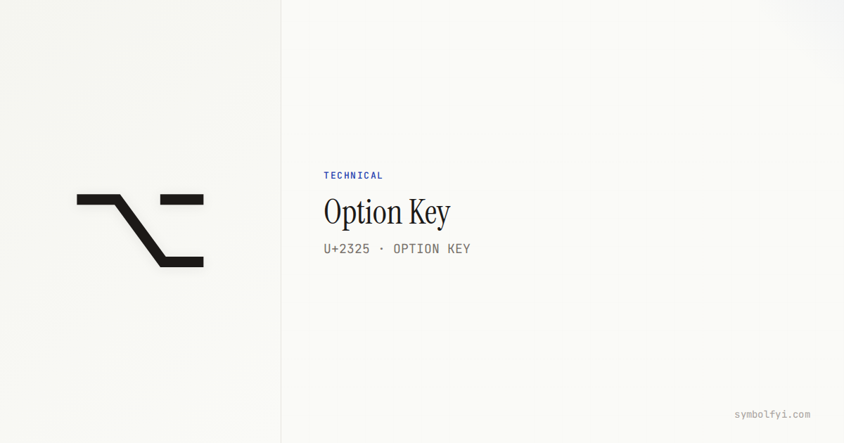 Option Key — Unicode Symbol Info — SymbolFYI