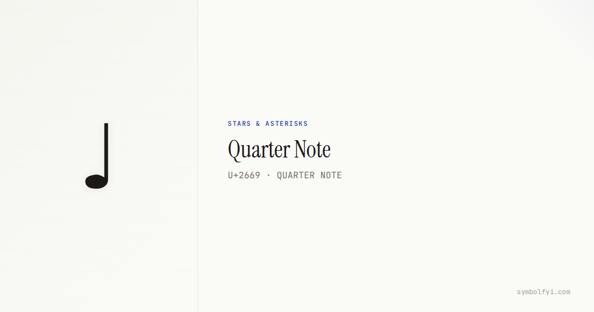 Quatoer Note Quarter Note — Unicode Symbol Info — SymbolFYI